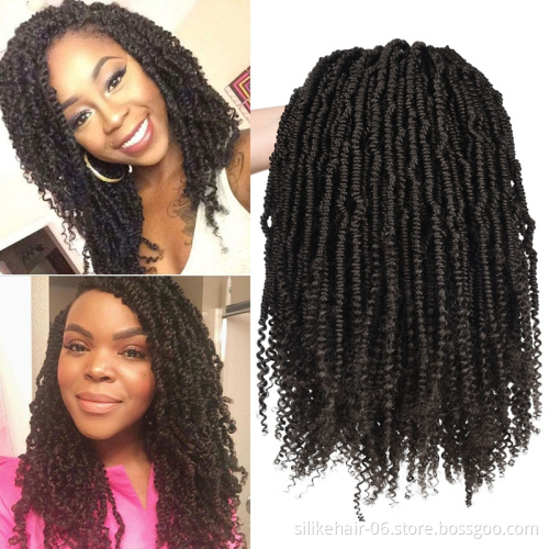 Afro twist braid for hair extension Fluffy Spring Twist Hair Extensions Black Burgundy Ombre Crochet Braids synthetic hair